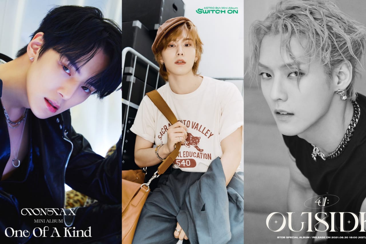 Minhyuk MONSTA X, Rocky ASTRO, Minhyuk BTOB. (Dok. Starship Entertainment, Fantagio Entertainment, CUBE Entertainment)