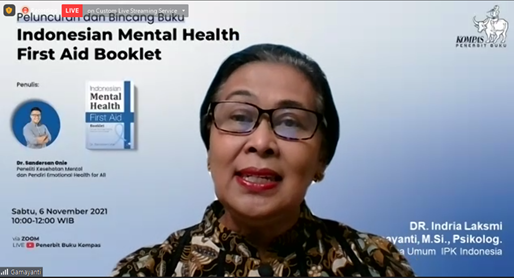DR. Indria Laksmi Gamayanti, M.Si.,Psikolog. (Dok. tangkapan layar zoom)