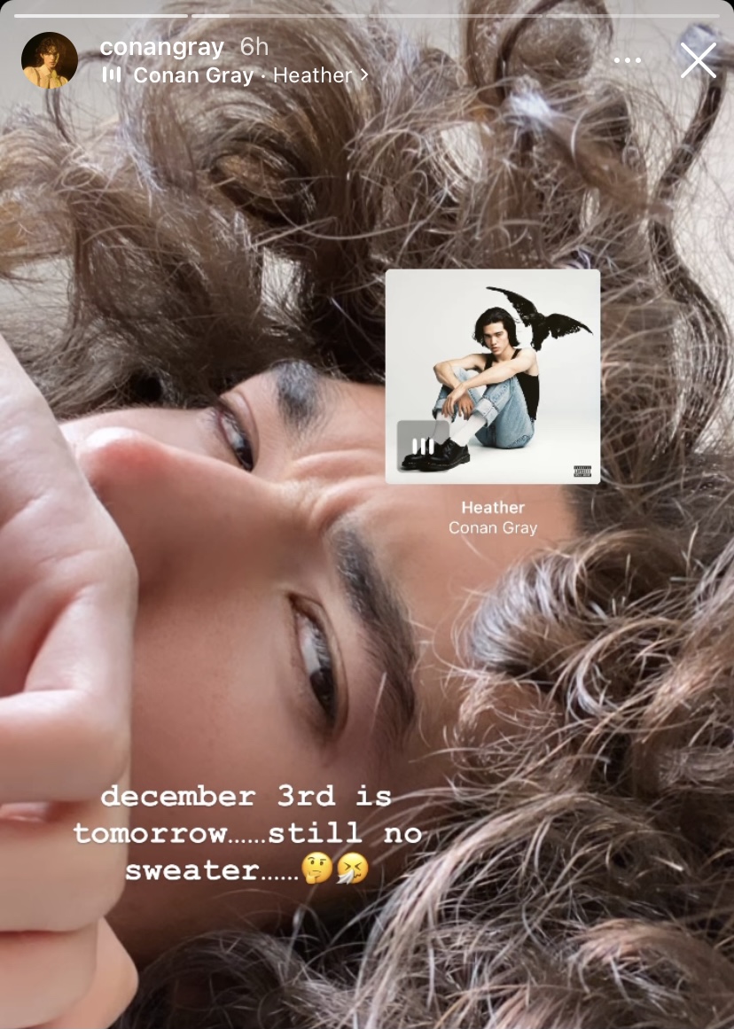 Conan Gray Instagram Story. (Dok. Instagram)