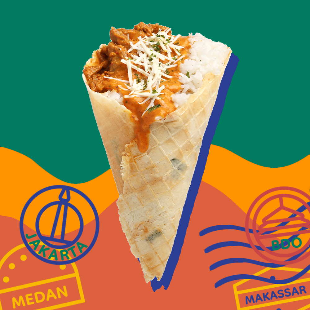 Menu K-JU Rich Rendang Waffle Cone. (Dok. Yummykitchen/Prochiz)