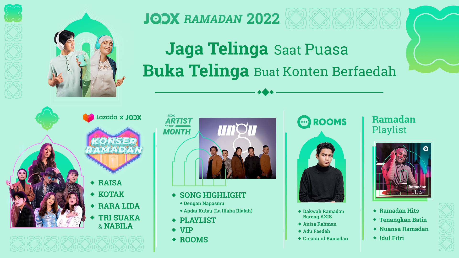 Sederet konten di joox selama Ramadan (Sumber gambar: Joox)
