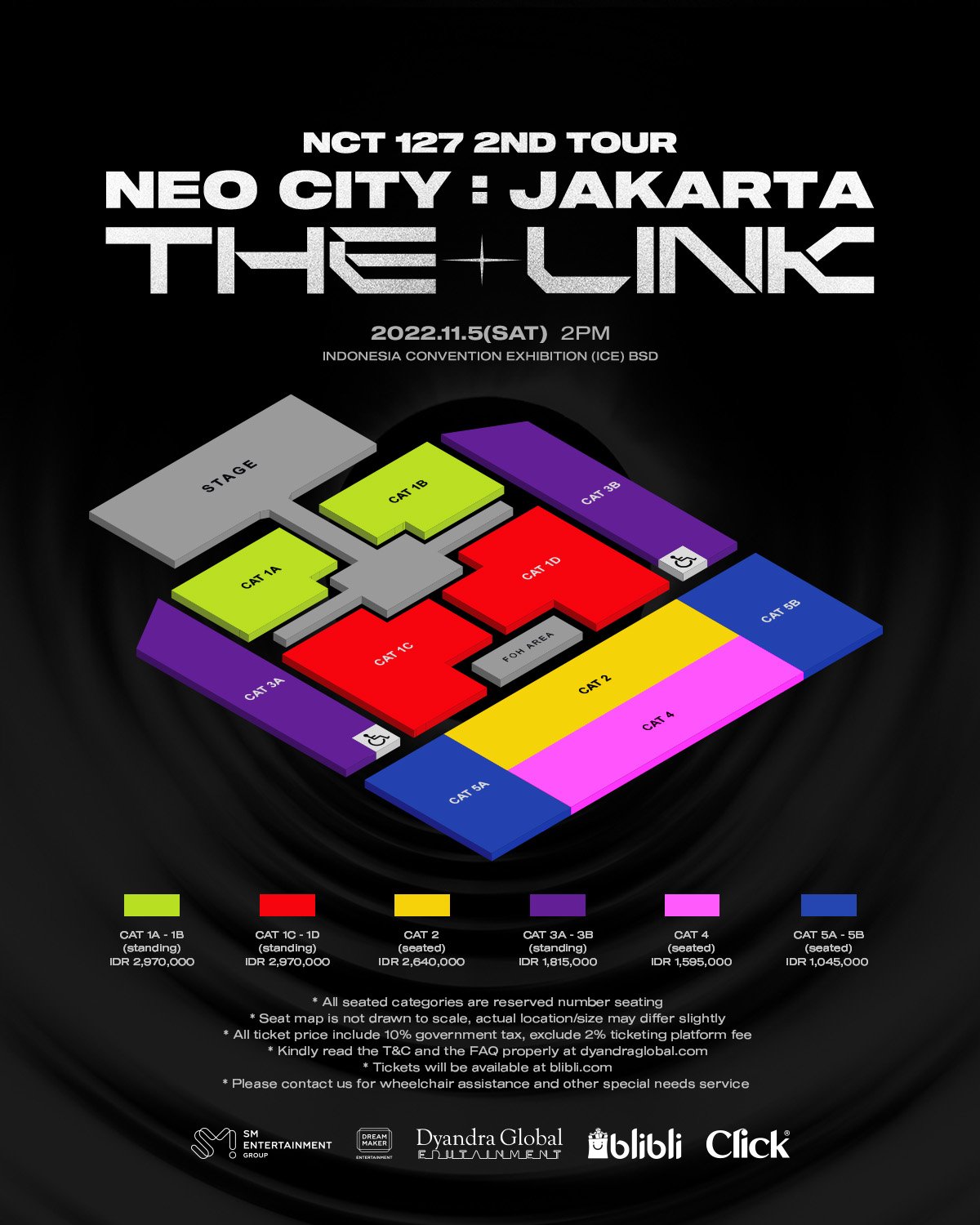 Peta seat konser NCT 127 di ICE BSD. (Sumber gambar : Twitter/Blibli)