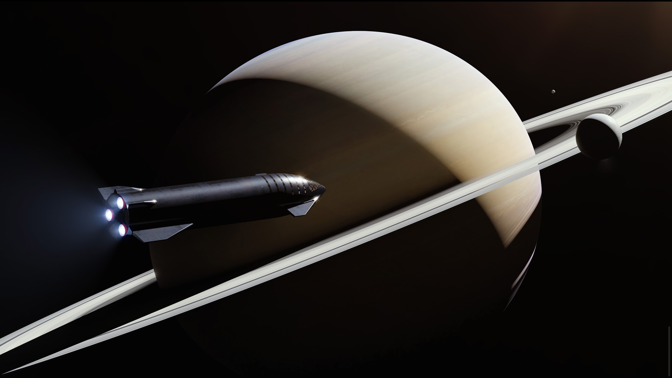 Ilustrasi Starship di luar angkasa (Sumber gambar : SpaceX)