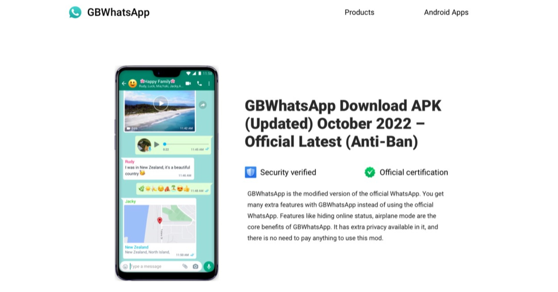 Tampilan WA GB (Sumber gambar : web WA GB)