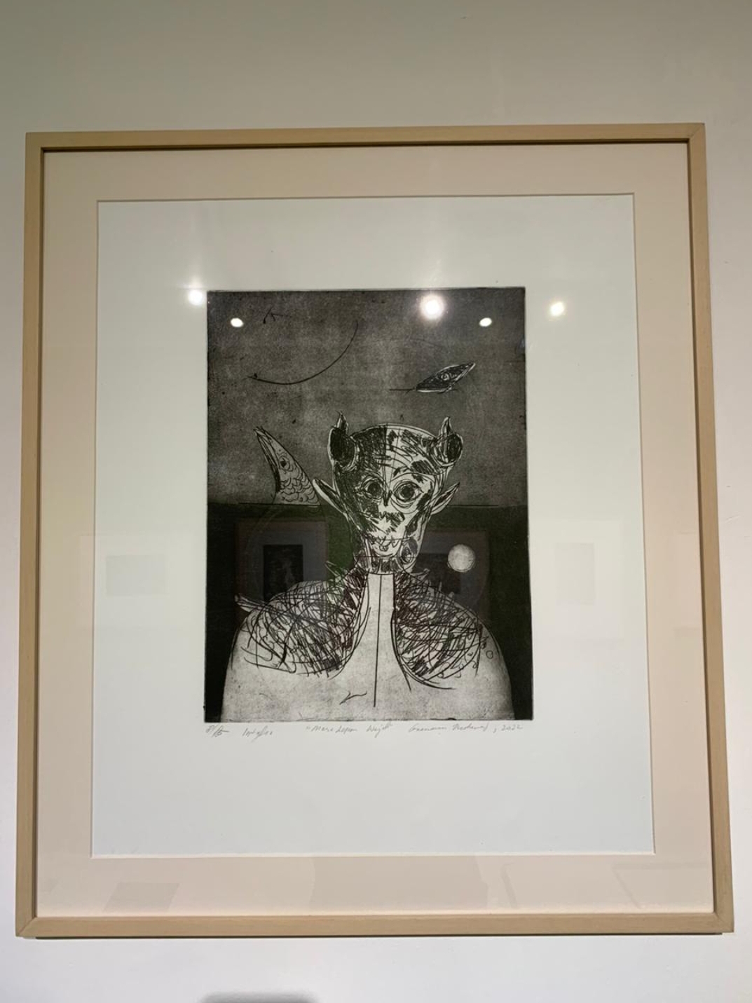 Salah satu karya di pameran Kitab Hewan di Dialogue Arts, Kemang, Jakarta Selatan. (Sumber gambar: Hypeabis.id/Luke Andaresta)