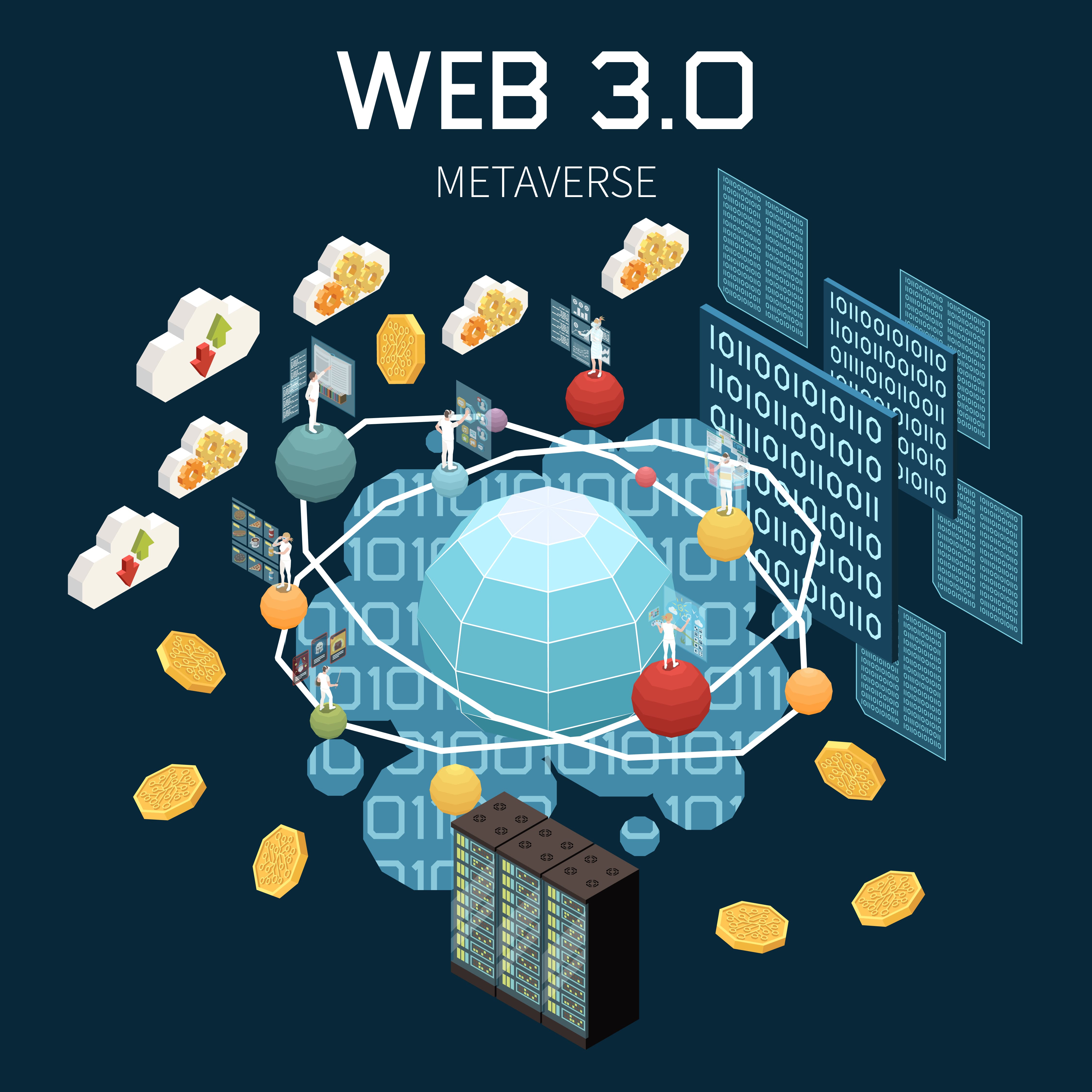 Ilustrasi Web 3.0 (Sumber: Freepik/Macrovector)