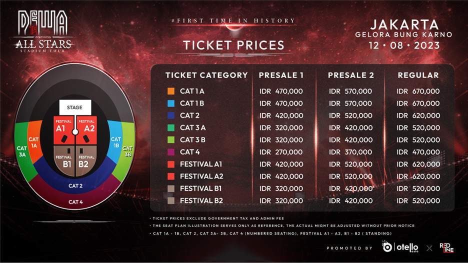 Denah & tarif tiket (Sumber gambar: rilis)