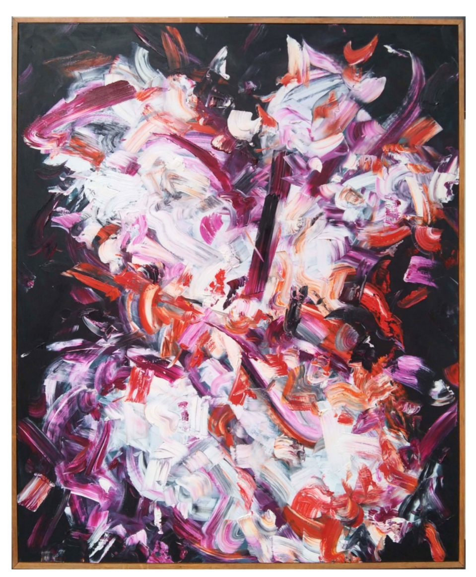 Berawal Dari Sebuah Letupan (2023), Dadan Setiawan, 120x140 cm, oil on canvas. (Sumber gambar: Art1 New Museum) 