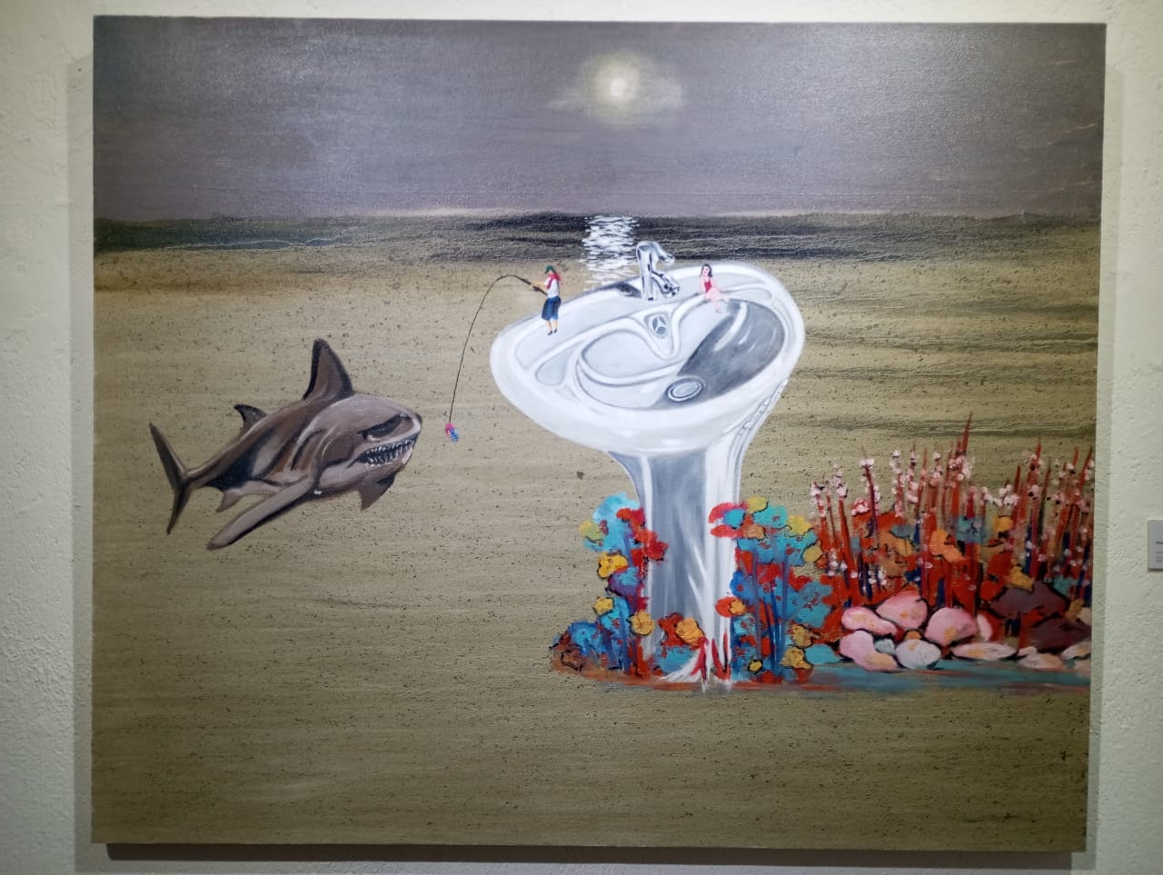Moonlight (120x145 cm2, oil on canvas, 2023) (Sumber gambar: Hypeabis.id/ Yudi Supriyanto)
