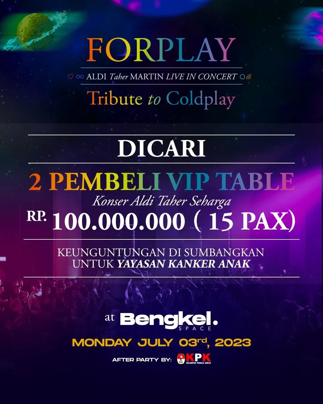 Poster konser Aldi Taher (Sumber gambar: tangkapan layar akun IG alditaher.official)