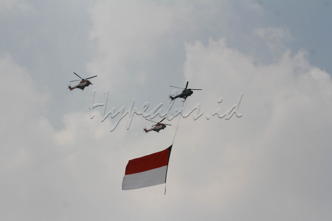 Adapun rombongan pesawat F-16 akan mengemban misi ”Garuda Flight” untuk melakukan flypast, sedangkan para penerbang helikopter menjalankan misi ”Nusantara Flight” atau Penerbangan Giant Flag Merah Putih Underslung. 