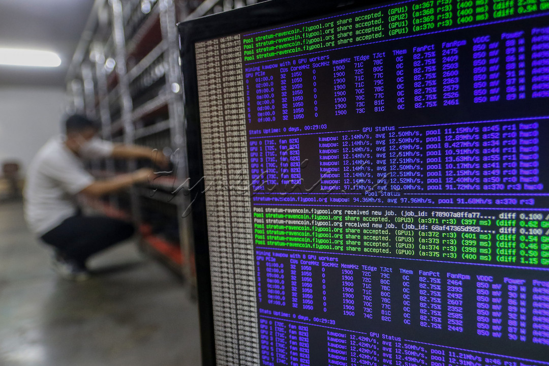  <br />
Karyawan beraktivitas di lokasi Mining farm<br />
<br />
