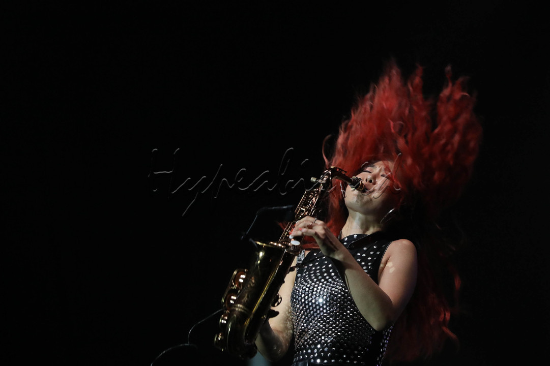 Musisi Grace Kelly menghibur penonton saat berlangsungnya BNI Java Jazz Festival 2023 di JIExpo Kemayoran, Jakarta, Jumat (2/6/2023). <br />
