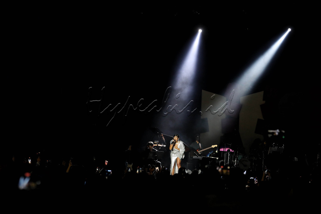 Penampilan Dira with Ron King Big Band pada hari kedua BNI Java Jazz Festival 2023 di JIExpo Kemayoran, Jakarta, Sabtu (3/6/2023). <br />
