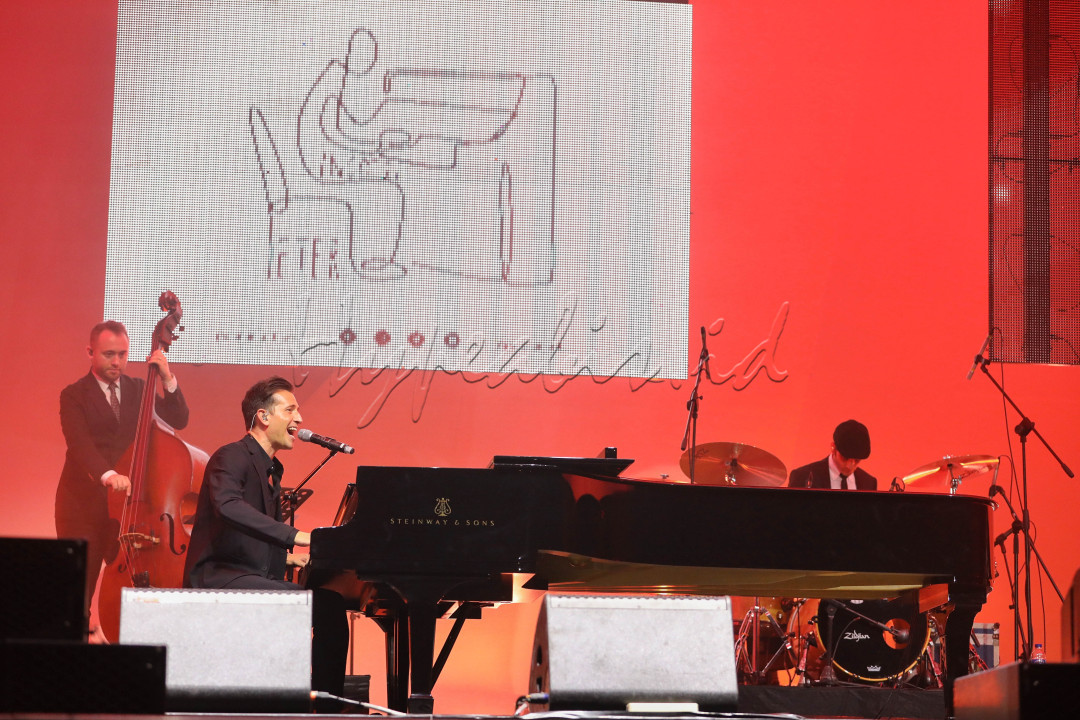 Pianis Peter Cincotti tampil pada hari kedua BNI Java Jazz Festival 2023 di JIExpo Kemayoran, Jakarta, Sabtu (3/6/2023).<br />
